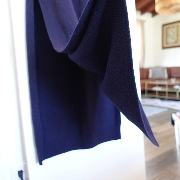 Joseph Dress Medium Navy Joy Wool Cashmere Layering Midi Duster Tunic Minimalist - Picture 7 of 12